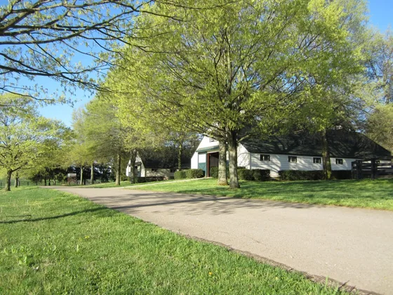 The stallion barn at Crestwood Farm in Lexington, Kentucky